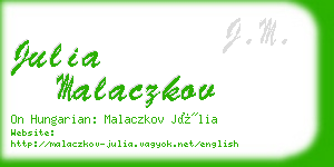 julia malaczkov business card